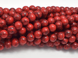 Red Howlite Beads, 8mm Round Beads-BeadBasic