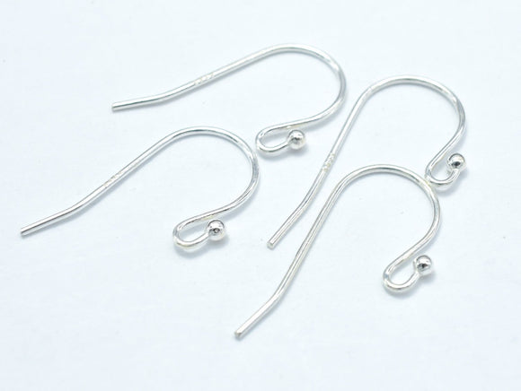 10pcs 925 Sterling Silver Ear Wire, Earring Hook, Fishhook, 18x10mm-BeadBasic