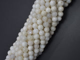 White Moonstone, 6mm (6.5mm) Round Beads-BeadBasic