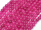 Jade Beads-Fuchsia, 6mm (6.3mm) Round Beads-BeadBasic
