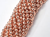 Hematite Beads-Rose Gold, 6mm Faceted Round-BeadBasic