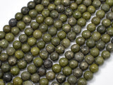 Epidote-Pyrite Inclusion, 6mm(6.3mm) Round beads-BeadBasic