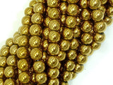 Hematite Beads-Gold, 8mm Round Beads-BeadBasic