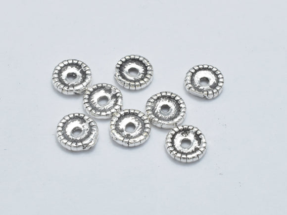 20pcs 925 Sterling Silver Spacers-Antique Silver, 4mm Spacer-BeadBasic