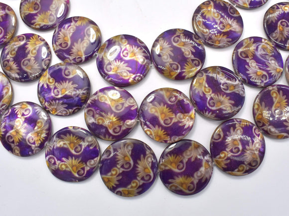 Mother of Pearl Beads, Shell, 30mm Coin Beads-BeadBasic