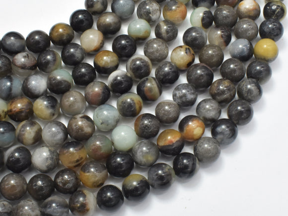 Black Amazonite Beads, 8mm, Round-BeadBasic