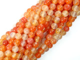 Carnelian Beads, Orange, 6mm (6.4mm) Round Beads-BeadBasic