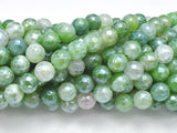 Mystic Coated Fire Agate- Green, 8mm Faceted-BeadBasic