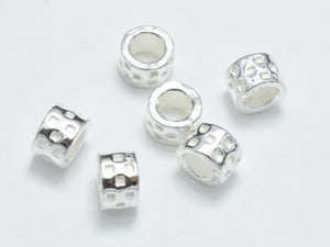 8pcs 925 Sterling Silver Beads, 4.5x3mm Tube Beads, Big Hole Beads, Spacer Beads-BeadBasic