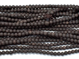 Matte Black Sandalwood Beads, 6mm(6.3mm) Round-BeadBasic