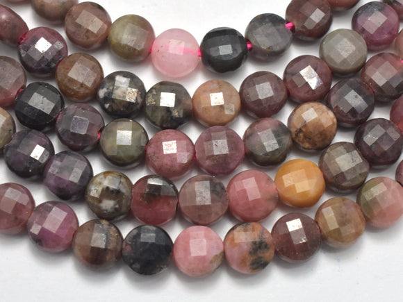 Rhodonite, 4mm Faceted Coin-BeadBasic