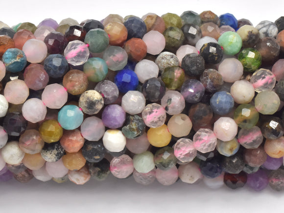 Mixed Stone, 4mm (4.2mm) Micro Faceted Round-BeadBasic