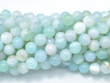 Banded Agate Beads, Striped Agate, Light Blue, 8mm Round Beads-BeadBasic