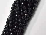 Black Tourmaline Beads, 6mm (6.6mm) Faceted Round-BeadBasic
