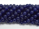 Jade - Dark Blue, 8mm, Round Beads, 14.5 Inch-BeadBasic