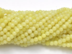 Lemon Jade, 4mm Round Beads-BeadBasic