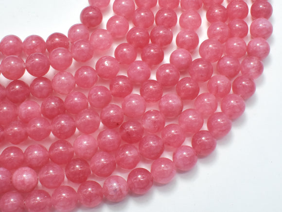 Jade Beads-Rose Pink, 8mm Round Beads-BeadBasic