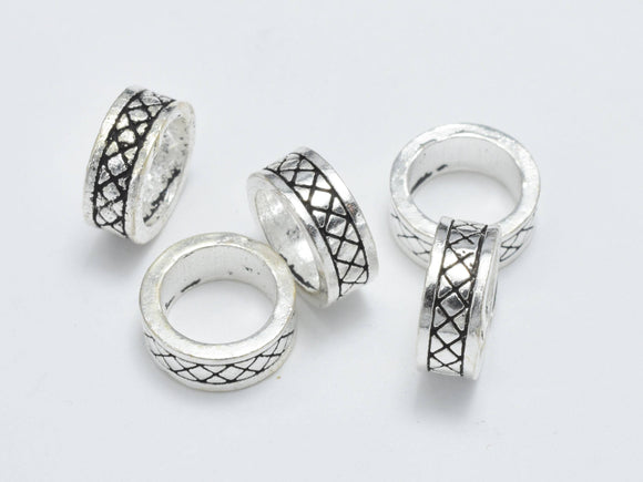 4pcs 925 Sterling Silver Beads, 8x3mm Tube Beads, Big Hole Beads, Spacer Beads-BeadBasic