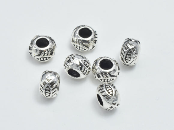 6pcs 925 Sterling Silver Beads-Antique Silver, 5mm Rondelle-BeadBasic