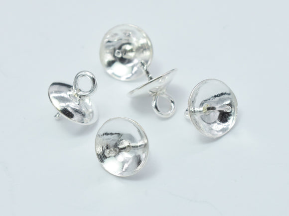 10pcs 925 Sterling silver Cup, 6x6.5mm, For half hole beads-BeadBasic