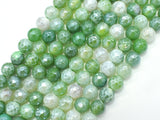 Mystic Coated Fire Agate- Green, 8mm Faceted-BeadBasic