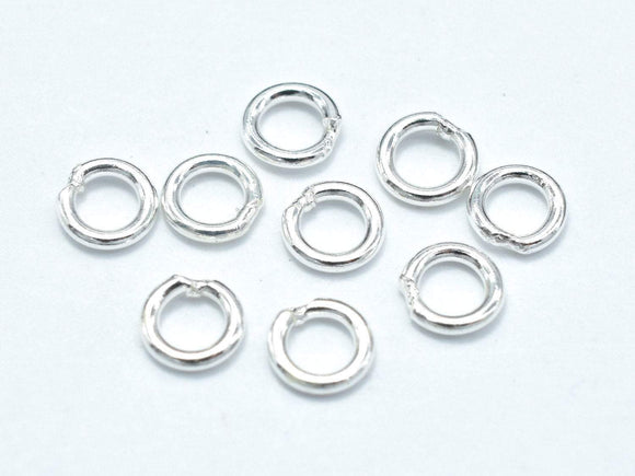 20pcs 925 Sterling Silver Jump Ring-Closed, 4mm, 0.8mm (20guage)-BeadBasic