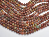 Red Amazonite Beads, 8mm, Round-BeadBasic