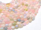 Mystic Coated Beryl, Aquamarine, Morganite, Heliodor, AB Coated, 6x8 Nugget-BeadBasic