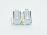 10pcs 6x19mm Magnetic Cylinder Clasp-Silver, Plated Brass-BeadBasic