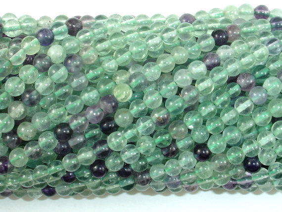 Fluorite Beads, Rainbow Fluorite, 4mm Round Beads-BeadBasic