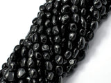 Black Tourmaline, 6x8mm Nugget Beads-BeadBasic