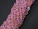 Mystic Coated Rose Quartz, AB Coated, 6x9mm Nugget-BeadBasic