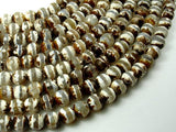 Tibetan Agate Beads, 8mm Faceted Round Beads, 12.5 Inch-BeadBasic