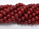 Jade Beads, Red, 8mm Round Beads-BeadBasic