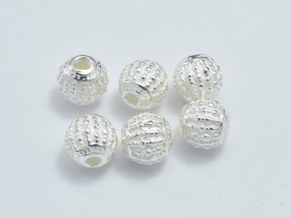 2pcs 925 Sterling Silver Beads, 5.5mm Round Beads-BeadBasic