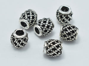 10pcs 925 Sterling Silver Beads, Drum Beads, Spacer Beads, 4x4.5mm-BeadBasic