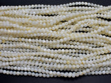 Mother of Pearl Beads, MOP, Creamy White, 4mm Round-BeadBasic