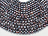 Mystic Coated Red Tiger Eye, 8mm Faceted Round, AB Coated-BeadBasic