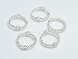 4pcs 925 Sterling Silver Circle Bead Frames, 11mm, 8.3mm Inner-BeadBasic