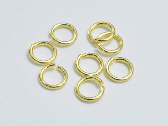 50pcs 24K Gold Vermeil Open Jump Ring, 925 Sterling Silver Open Jump Ring, 4mm-BeadBasic