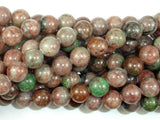 Red Green Garnet, 10mm Round Beads-BeadBasic