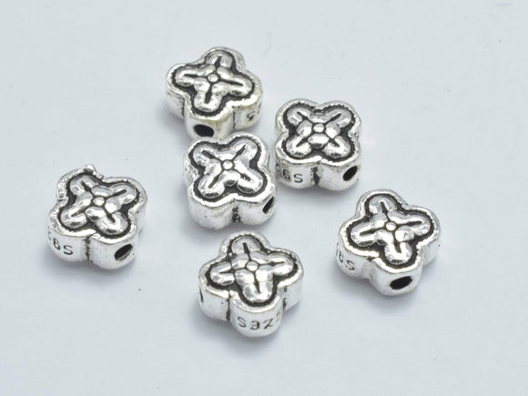 4pcs 925 Sterling Silver Beads-Antique Silver, 6mm Beads-BeadBasic
