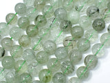 Green Rutilated Quartz Beads, 10mm Round Beads-BeadBasic