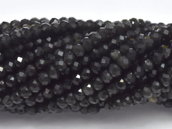 Rainbow Obsidian Beads, 2x2.8mm Micro Faceted Rondelle-BeadBasic