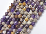 Chevron Amethyst Beads, 8mm Round-BeadBasic