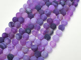 Frosted Matte Agate Beads- Purple, 7.8mm, Round Beads-BeadBasic
