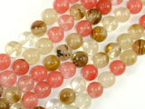 Fire Cherry Quartz Beads, 12mm, Round Beads-BeadBasic