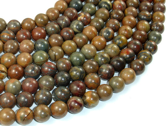 Wealth Stone Jasper Beads, 10mm (9.5mm) Round Beads-BeadBasic