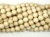 White Fossil Jasper Beads, 8mm (8.5mm) Round Beads-BeadBasic