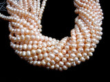 Fresh Water Pearl Beads, Peach, Potato 6.5-8mm-BeadBasic